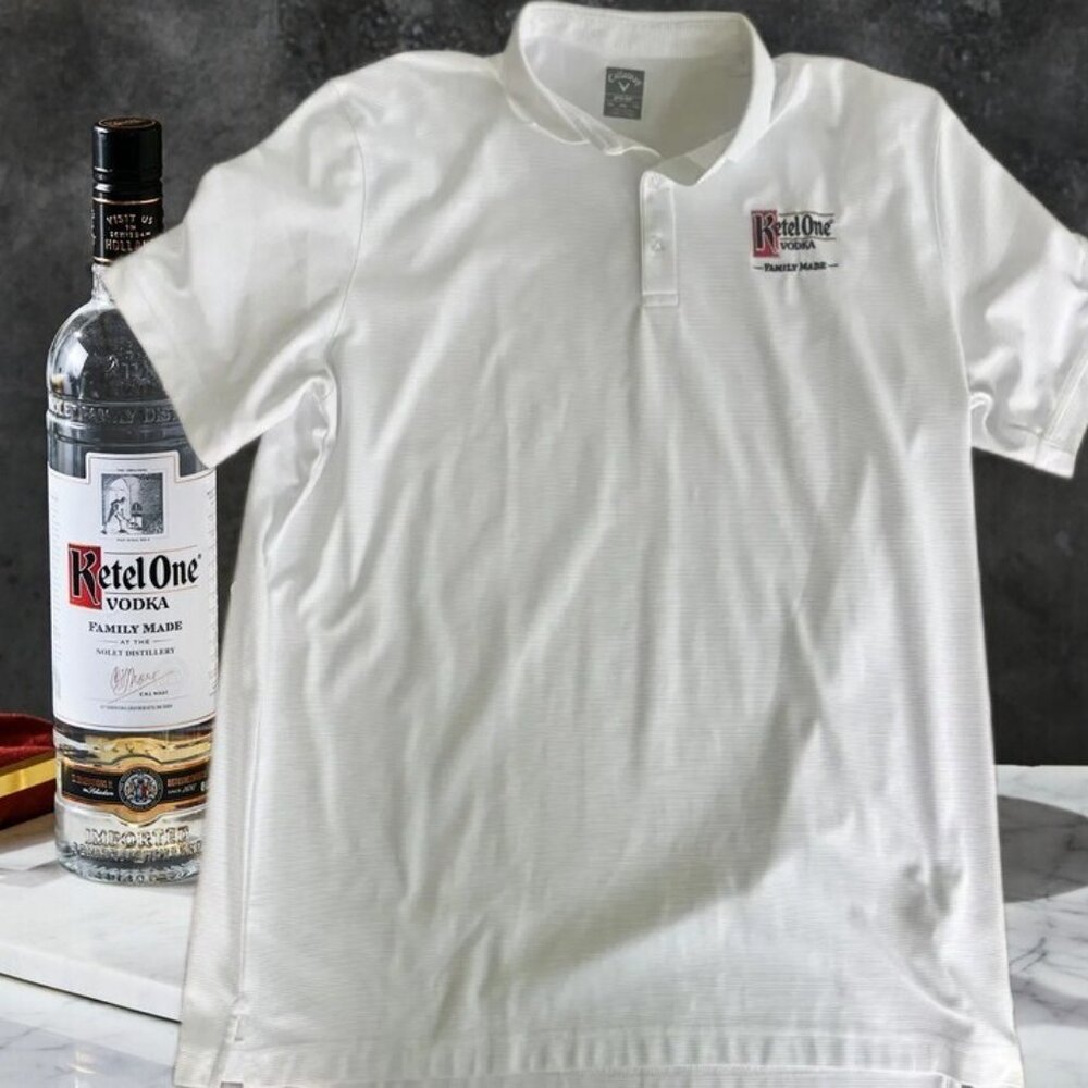 Ketel One Vodka Branded Embroidered Logo Polo Callaway XXL Men’s 2XL Golf Shirt